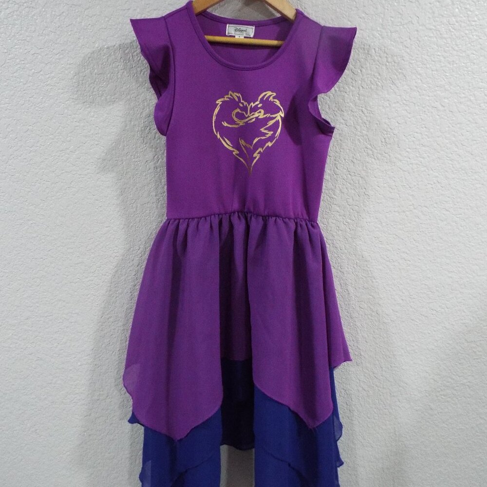 Disney D Signed Descendants Mal Character Dress Purple/Blue Center Graphic Sz M